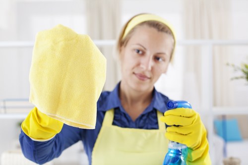 Office cleaning team preparing a professional workspace in Queens Park