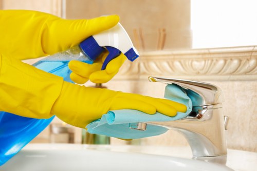 Professional carpet cleaning equipment in a local business space