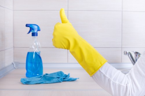 Local cleaning team working in a Queens Park apartment
