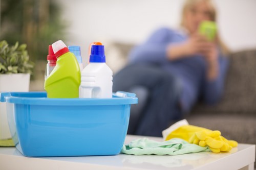 Local cleaners maintaining a meeting room in Queens Park